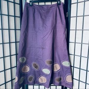Boden plum maxi applique skirt size zip UK Sz 12R